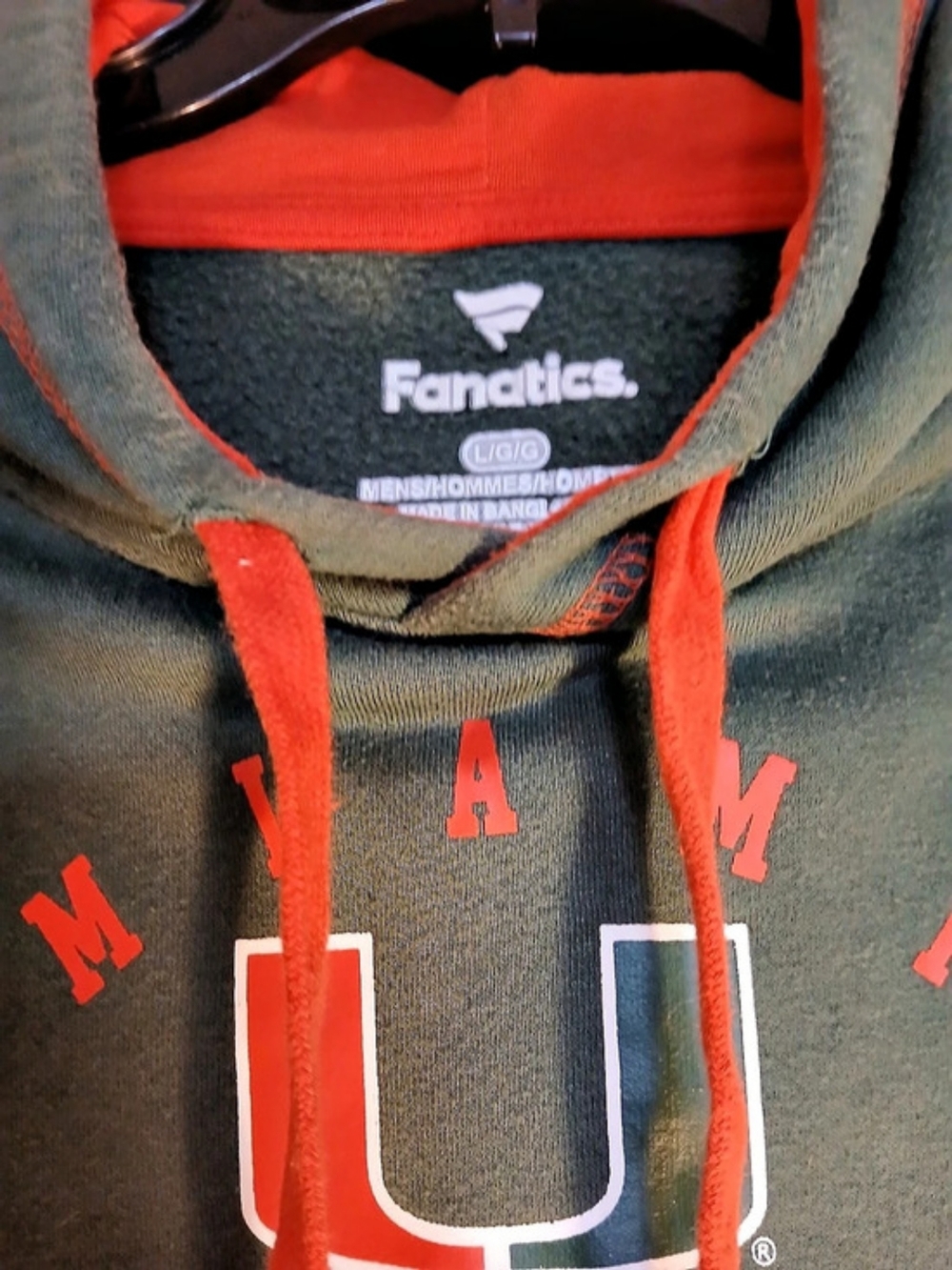 Fanatics Miami Hurricanes hoodie Men's Green Size Large
